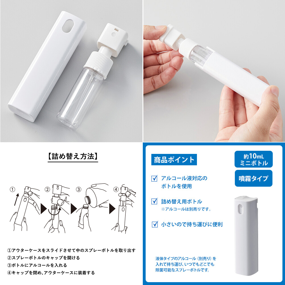 セキセイインコ なけれ アルコールスプレーボトルホルダー 30ml用 